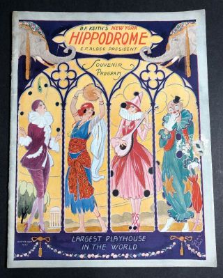 1923 York Hippodrome Theater Program Pretty Flapper Girls Art Deco Booklet