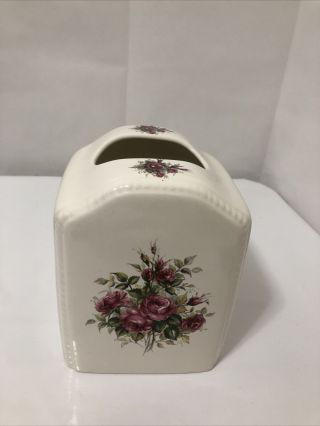 Vintage Ceramic Tissue Box Cover Athena Rose Rhapsody Floral Shabby Chic Usa