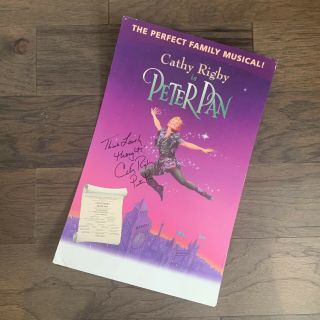 Cathy Rigby Autographed Signed Poster Peter Pan The Musical Theater 14” X 22”
