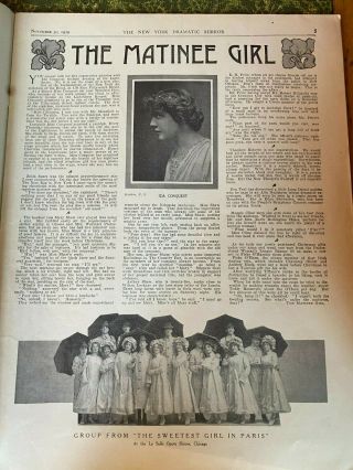 YORK DRAMATIC MIRROR November 3 1910 Vaudeville,  early film,  Musicals 3