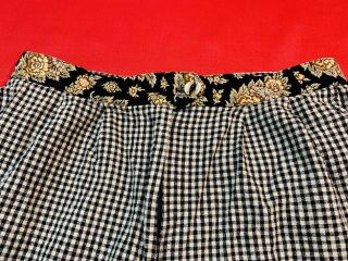 ANNE MARIE.  Vintage Black & White Check Culotte Shorts.  Size 12 2
