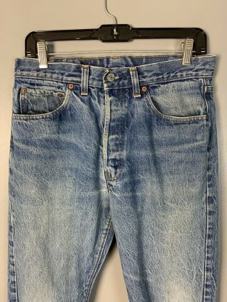 LEVIS 501 MADE IN USA WORN FADED VINTAGE 80s 90s JEANS SIZE 30 X 32 2