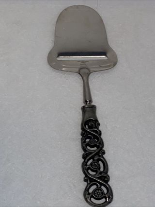Vintage Ornate Spot Norway Cheese Slicer Shaver 18/18 Stainless Steel & Pewter