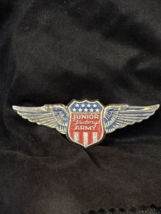 Vintage Rare World War II Junior Victory Army Wings Pin 3