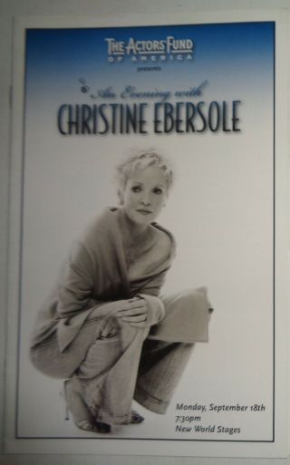 An Evening With Christine Ebersole - Souvenir Program Sept 18,  2006