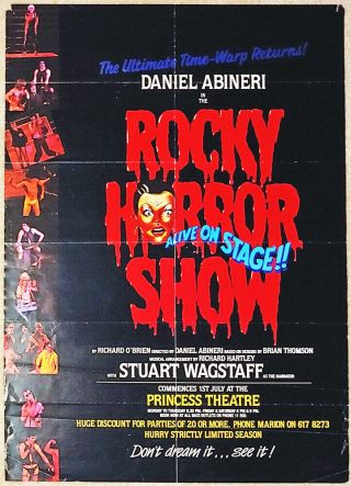 The Rocky Horror Show Alive On Stage In Australia Theater Poster 1987