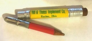 Vintage John Deere Bullet Pencil Hill & Theiss Implement Racine,  Ohio