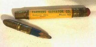 Vintage John Deere Bullet Pencil Farmers Elevator Amherst,  Ohio