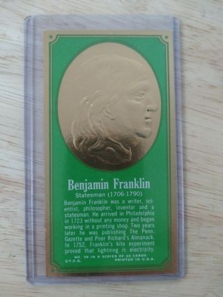 Vintage 1965 Topps Benjamin Franklin Presidents And Famous Americans Crease