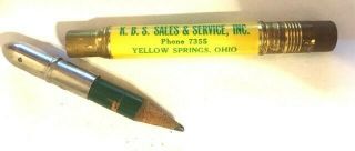 Vintage John Deere Bullet Pencil Kbs Sales & Service,  Yellow Springs,  Ohio