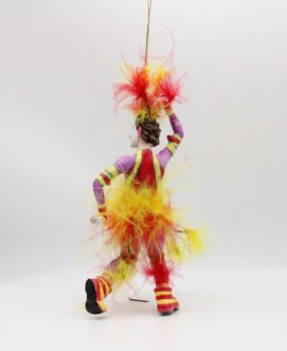 Authentic Cirque Du Soleil Colorful Feather Dancer Ornament 2