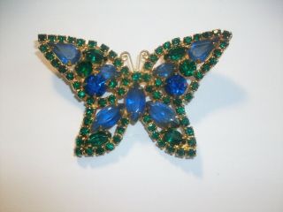 Vintage Juliana Shades Of Blue,  Green Rhinestone Pin/brooch