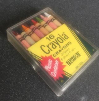Vintage Magic Trick Vanishing Box Of 16 Crayola Crayons In Plastic Box Easy