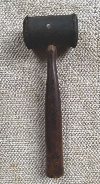 Vintage Crm Co.  Rawhide Mallet 3 1/2” X 2” Head Leather Jewelers Tool Hammer