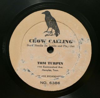 Tom Turpin Crow Calling Vintage 78 Rpm 10 " 1 - Sided Embossed Private Press Promo