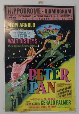 Peter Pan On Ice.  Birmingham Hippodrome C1963.  Artwork.