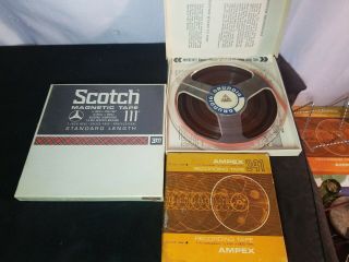 Vintage Scotch 111 7 " Reel Recording Tape Grundig 7 " And Ampex 341