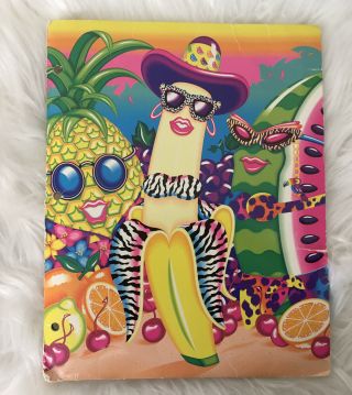 Vintage Lisa Frank Tropical Dancing Fruit 2 Pocket Folder