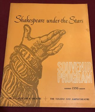 Shakespeare Under - The - Stars 1956 Season The Toledo Zoo 4 Plays Souvenir Program