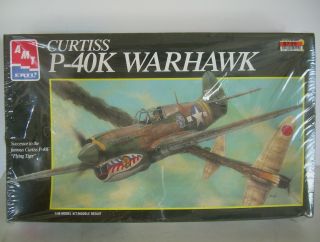 Vintage 1996 Amt Ertl 1:48 Curtiss P40 - K Warhawk Ww2 Airplane Model Kit