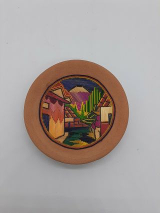 Red Clay Pottery Bowl/wall Hanging/ring Dish - Colorful - Hand Crafted - Unique