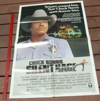 Vintage 1982 Movie Poster Silent Rage Chuck Norris