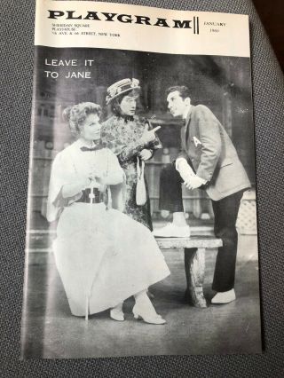 Leave It To Jane Playbill Sheridan Square 1960 George Segal Laurie Franks Nyc