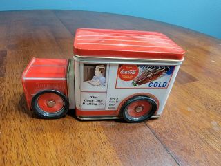 Vintage Style Coca Cola Tin Box Truck Container