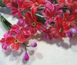 Vintage Millinery Flowers for Crafts - Velvet & Satin - Pinks & Reds - Japan 2