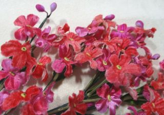 Vintage Millinery Flowers for Crafts - Velvet & Satin - Pinks & Reds - Japan 3