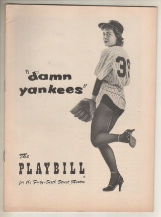 Gwen Verdon & Ray Walston " Damn Yankees " Playbill 1955 Ticket Stub