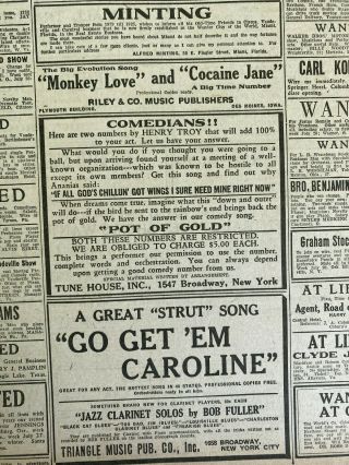 THE BILLBOARD July 2,  1925 Vaudeville,  Burlesque,  Bands 114 pages 2