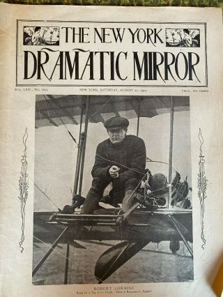 The York Dramatic Mirror Oct 12 1910 Vaudeville,  Early Film Reviews Adverts