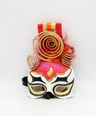 Authentic Cirque Du Soleil Coiled Red Dragon Ornament Theatre Mask 2