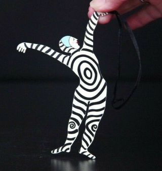 Judie Bomberger Cirque Du Soleil Zebra Hand Painted Metal Ornament