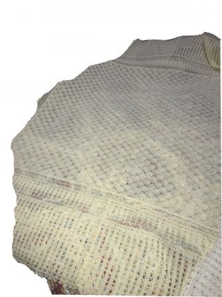 Vtg Dupont Weavers Handwoven Baby Blanket,  Orlon Acrylic Made In Usa,  Yellow/ Whi