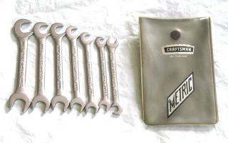 Vintage 7 Piece Craftsman Metric Ignition Wrench Set Crown Logo Usa