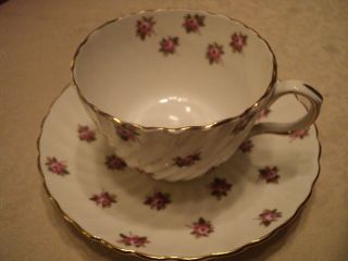 Aynsley Swirl Rose Teacup/saucer Set