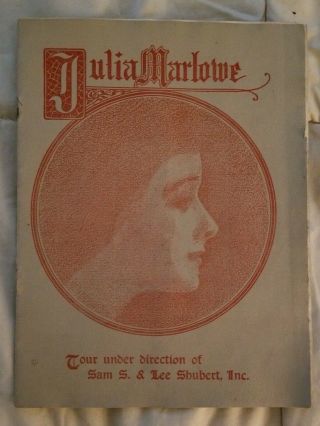 Julia Marlowe 1908 Shubert Tour Gloria Promo Herald Illustrated 8 Pages