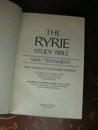 RYRIE STUDY BIBLE American Standard NASB,  TESTAMENT,  Vintage 1978 HB HC 2