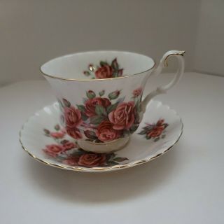 Vintage Royal Albert " Centennial Rose " Bone China Tea Cup And Saucer,  England