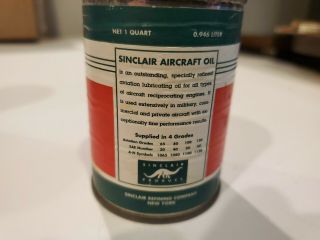 Vintage Sinclair Aircraft Airplane Motor Oil Can Coin Bank Paper Label GAS Oil 2