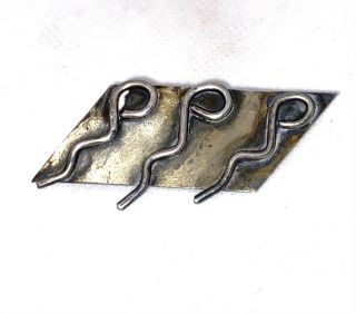 Vintage Mid Century Modern Retro Sterling Silver Brooch Geometric Pin