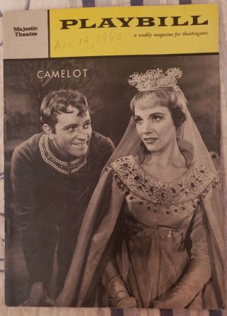 Camelot Playbill 1960 Julie Andrews,  Richard Burton,  Robert Goulet Early Program