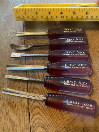 Vintage Great Neck Wood Chisel Set Of Six