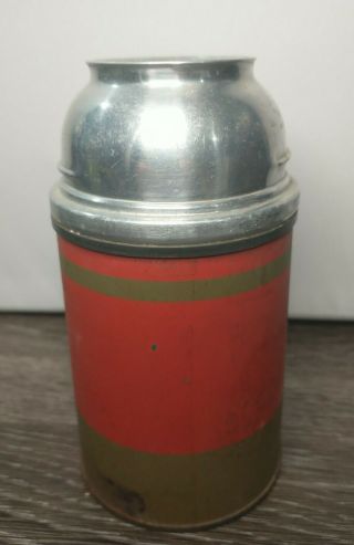 Vintage Aladdin Industries Economy Vacuum Thermos Bottle 1/2 Pint Red And Green