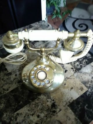 Vintage Radio Shack French Style Rotary Phone Brass Made In Korea 1978
