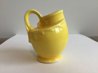 Shawnee Pottery Miniature Canary Yellow Pitcher / Jug with Leaf and Vine design 2