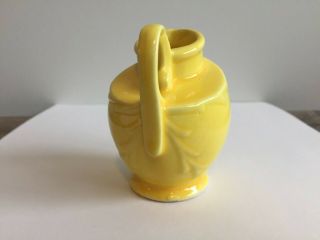Shawnee Pottery Miniature Canary Yellow Pitcher / Jug with Leaf and Vine design 3