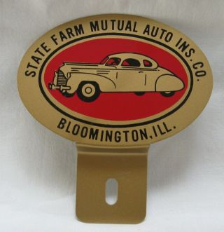 Vintage State Farm Mutual Auto Insurance Bloomington License Plate Topper